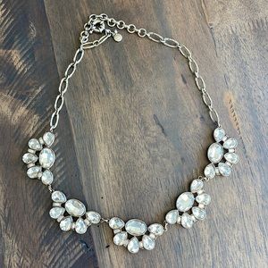 JCrew Silver Clear Jewel Necklace